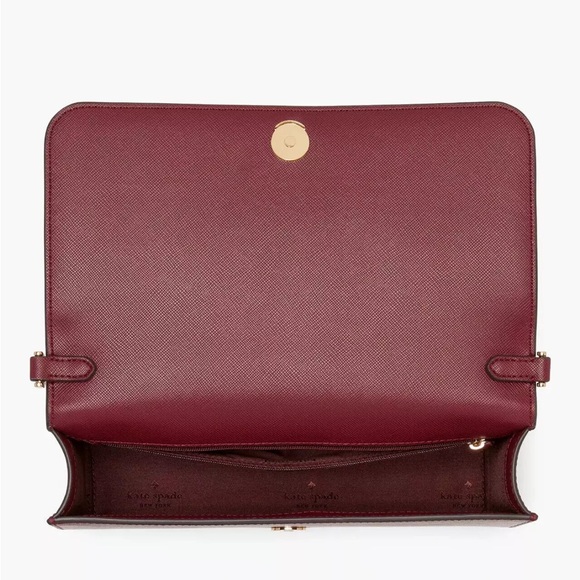 New Kate Spade Madison Medium Flap Convertible Crossbody Blackberry Preserve - Picture 5 of 5